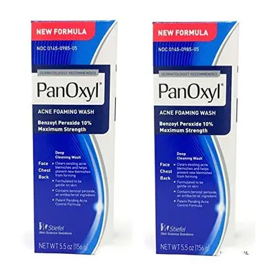 PanOxyl 10% Acne Foaming Wash 5.5 Ounce (Value Pack of 2)