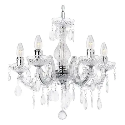 Litecraft Arm Marie Therese Chandelier Ceiling Light - Chrome