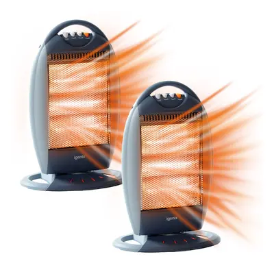 Igenix IG9514 Electric Halogen Heater, Heat Settings, 1200W, Grey, Pack