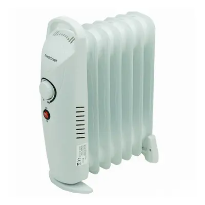 Portable Fin Oil Filled Radiator Electric White Home Office Heater