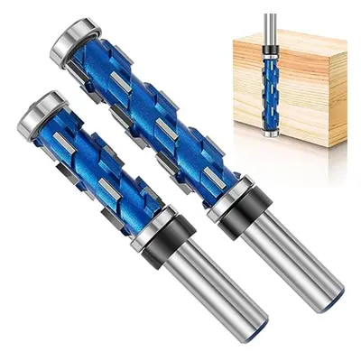 2Pc Flush Trim Router Bit Set 1/2Inch ,Double Bearing Spiral Trimming Tool Woodworking Milling C