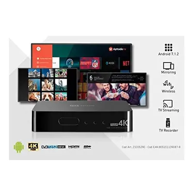 TELESystem TS UP 4K Android Smart TV Box + Tuners DVB-T2 + DVB-S2 HEVC Ultra HD