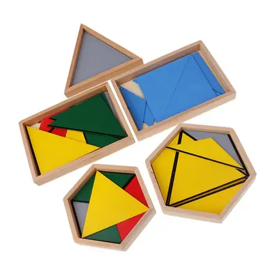 5pcs Montessori Educational Toys Geometric Shapes Triangles Sensory Material Math Building Toy W