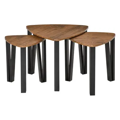 HOMCOM PCs Nesting Table Coffee Table Set MDF Living Room Furniture