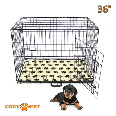 Dog Cage in Black Puppy Crate Cozy Pet Travel Crates inc Vet Bedding