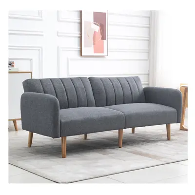 Retro Sofa Bed Scandinavian Modern Style Couch Seater Loveseat Wooden Settee