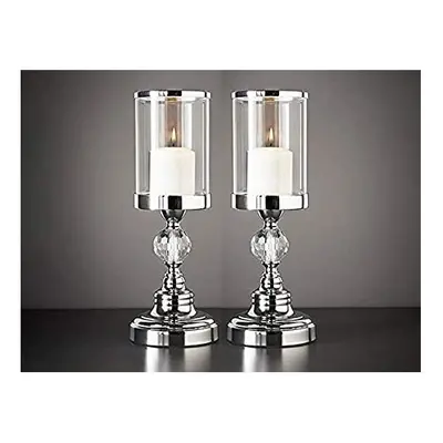 Pack Of New Crystal Effect Chrome Candle Holder With Amazing Crystal