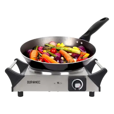 Duronic HP1SS Portable Electric Hot Plate Hob Cooktop Single Boiling Ring Cooker Stainless Steel