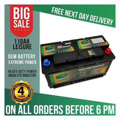 110Ah Leisure Battery 12V High Power Deep Cycle 4Yr Warranty Caravan Campervan