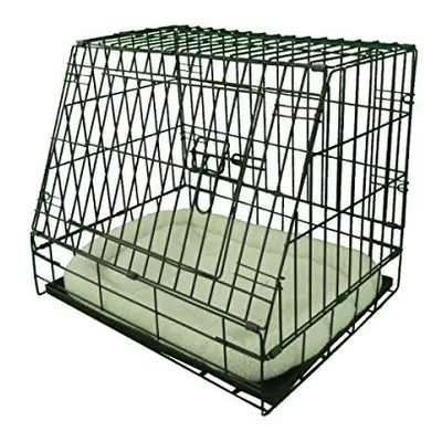 Ellie-Bo Deluxe Sloping Puppy Cage Folding Dog Crate with Non-Chew Metal Tray Fleece and Slanted