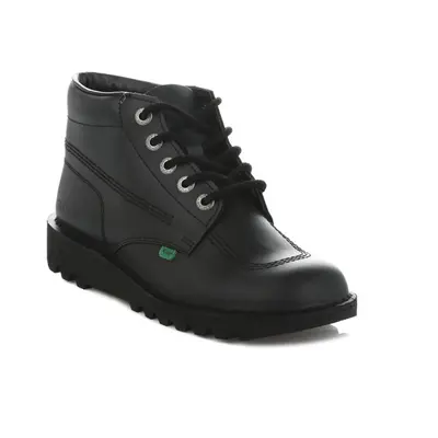 (UK 3) Kickers Kick Hi Core Youth Black Leather Ankle Boots