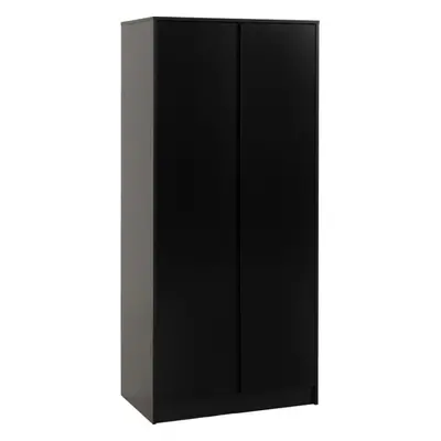 Malvern Door Wardrobe in Black Finish Hanging Rail and Shelf