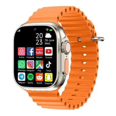 (Orange) Unisex Smart Phone Watch, Call/4G/SIM/Dual Camera