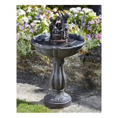 Smart Solar Powered Tipping Pail Garden Water Feature Bronze