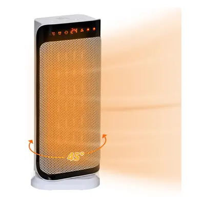 HOMCOM Oscillating Ceramic Space Heater w/ Remote Control, Timer & Safety System