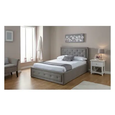 (4ft6 Double, Grey) Colorado Bed Frame with Kerri Mattress