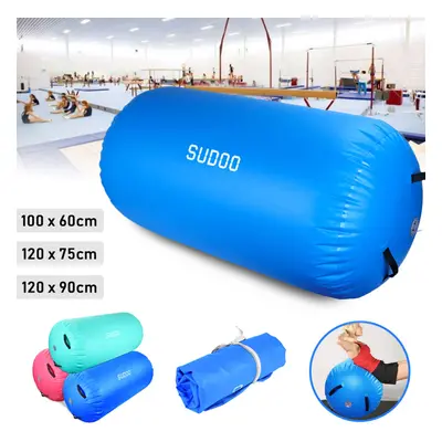 (Blue, x cm) Inflatable Air Roller Gymnastics Mats Air Roll Air Barrel Tumbling Mat