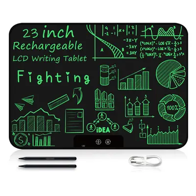 (23 Single Black) 23 Inch Rechargeable LCD Drawing Tablet Children's Toy Painting Tools Electron