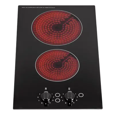 SIA CERH30BL 30cm Burner Domino Ceramic Electric Hob In Black, Knob Control