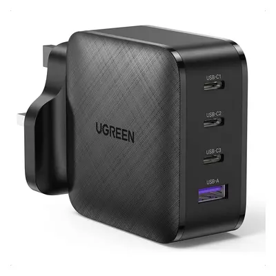 UGREEN 65W USB C Charger Plug 4-Port GaN Type C Fast Wall Power Adapter also Support 20W Compati