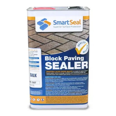 (5 Litres) Smartseal Block Paving Sealer, Silk Wet Look Finish, Strong Sand Hardener and Weed In