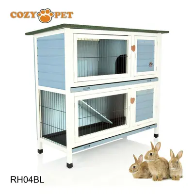 Rabbit Hutch Blue Cozy Pet ft Levels Guinea Pig Hutches Run Ferret Runs RH04BL