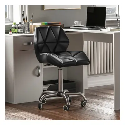 (Black) Geo Computer Chair Office Ergonomic Faux Leather