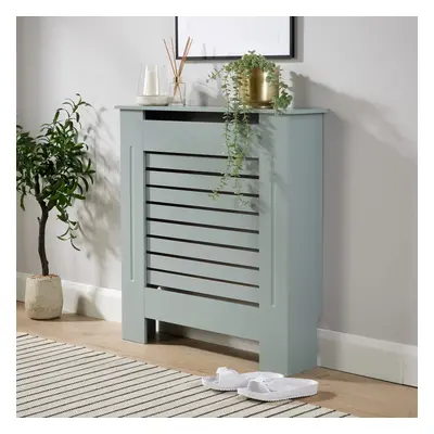 (Small, Grey) Extending Adjustable Radiator Cover Slatted Grill