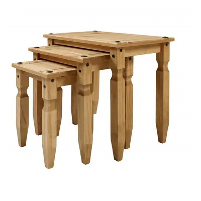 Corona Piccolo Nest of Tables Solid Pine Furniture Living Room