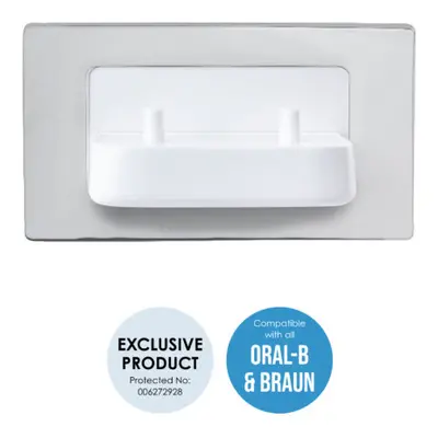 (Polished Steel) Dual In-Wall Toothbrush Brush Charger