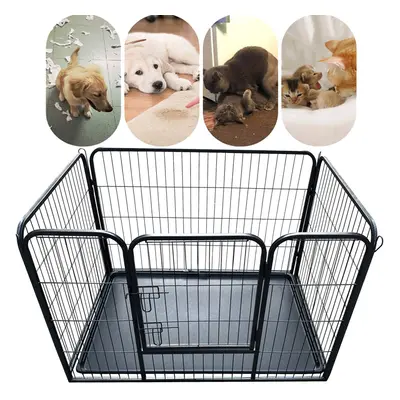 (M(107x71x73cm)) Dog Pen Pet Playpen Puppy Whelping Box Rabbit Enclosure Cat Run or Crate Heavy 