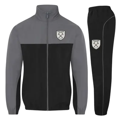 (Grey, Large) West Ham United Mens Tracksuit Jacket & Pants Set OFFICIAL Football Gift