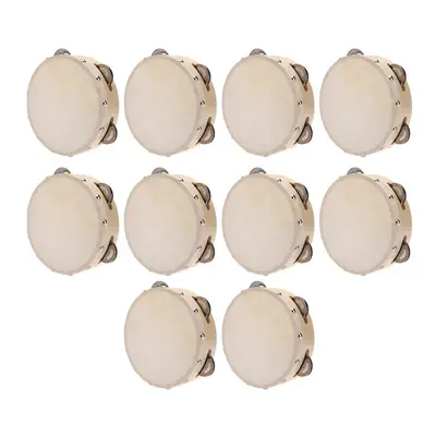 10X 6in Hand Held Tambourine Drum Bell Metal Jingles Percussion Musical Toy for KTV Party Kids G