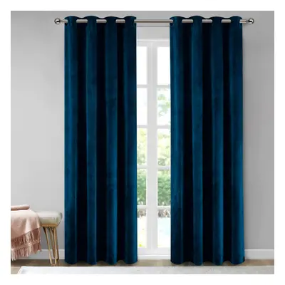 (Blue Navy, 90" x 90" (228 x 228)cm) Velvet Curtain Pair Thermal Insulated Curtains with Tie Bac