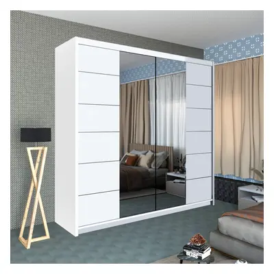 (White, 203) Dubna Double Mirror Sliding Door Wardrobe