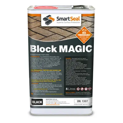 (Black, Litres) Smartseal Block Magic - Re-Colouring Block Paving Sealer. Superior to Concrete P