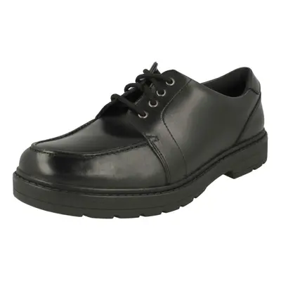 (Black, UK 4.5 Child) Boys Clarks Lace Up School Shoes Loxham Pace Y