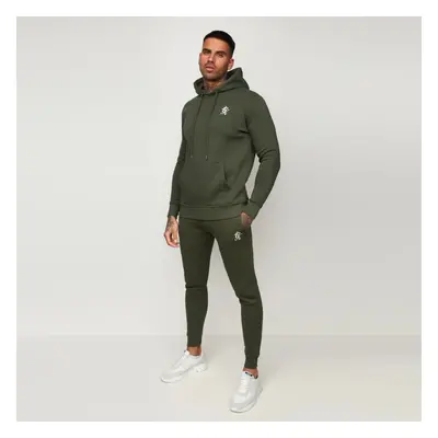 (ym King Basis Mens Tracksuit Green L) Gym King Mens Tracksuit Slim Fit Overhead Hoodie Open Hem