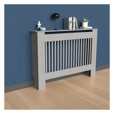 (M vertical H82xW111xD19cm) Thicken Radiator Cover Grey Slats Modern Radiator Cover