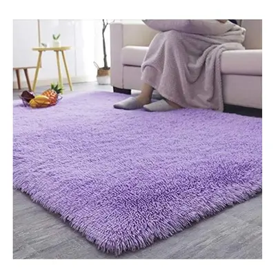 (Lilac, 120cm x 160cm ) Abaseen Comfort Soft Shaggy Rugs For Bedroom-Color