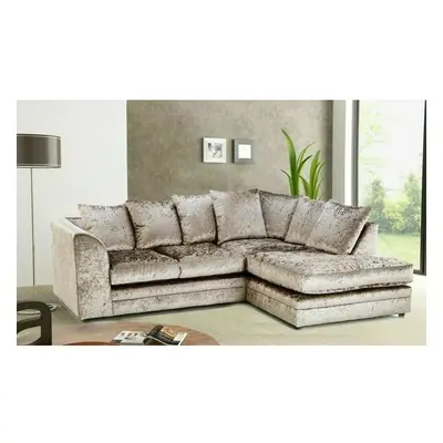 (Champagne, Right hand corner) Bella Crushed Velvet Corner sofa