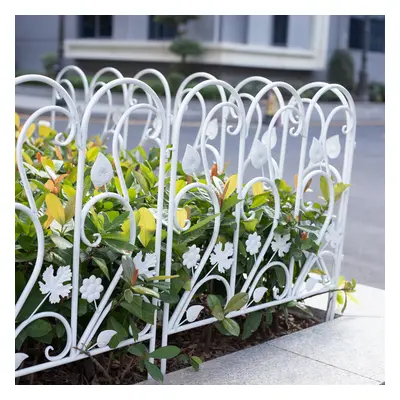 (White) 5pcs Garden Iron Fence Rustproof Dog Barrier