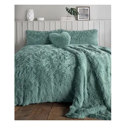 (Teal, Super-King) Teddy bear Fleece Fur Alaska Cuddles Duvet Cover