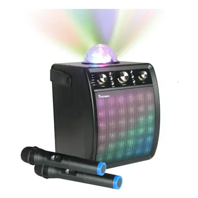 (2 x Wireless Mics) Moonbox Karaoke Machine with Wireless Microphone & Disco Light