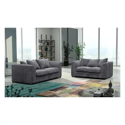 (3 & Grey) Luxor Scatter Back Cord Sofa Set Range