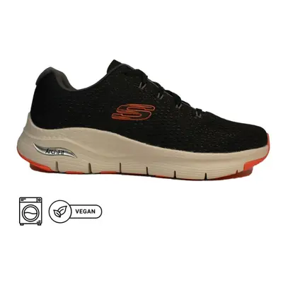 (9 (Adults')) Arch Fit - Takar | Black/Orange Mesh | Mens Arch Support Trainers