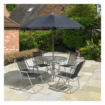 4 Person Textoline Garden Furniture Patio Set with Parasol