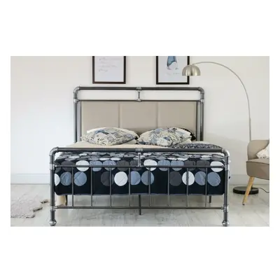 (3ft Single) Ebony Metal Bed Frame with Lucy Mattress