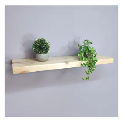 (110cm) Handmade Wooden Rustic Floating Shelf 145mm Primed