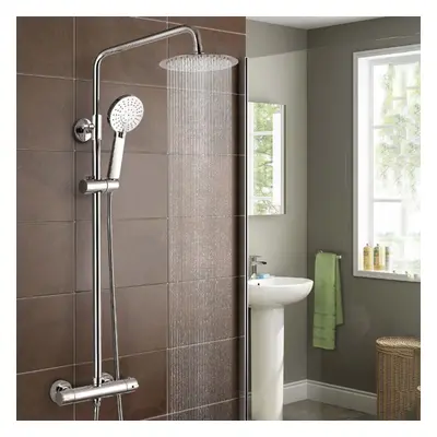 Fawley Round Thermostatic Exposed Twin Head Mixer Shower Set